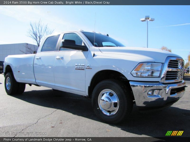 Bright White / Black/Diesel Gray 2014 Ram 3500 Big Horn Crew Cab Dually