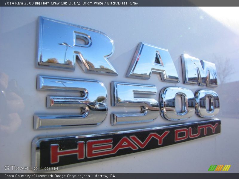 Bright White / Black/Diesel Gray 2014 Ram 3500 Big Horn Crew Cab Dually