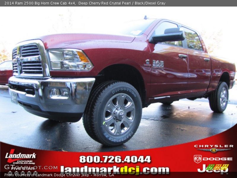 Deep Cherry Red Crystal Pearl / Black/Diesel Gray 2014 Ram 2500 Big Horn Crew Cab 4x4