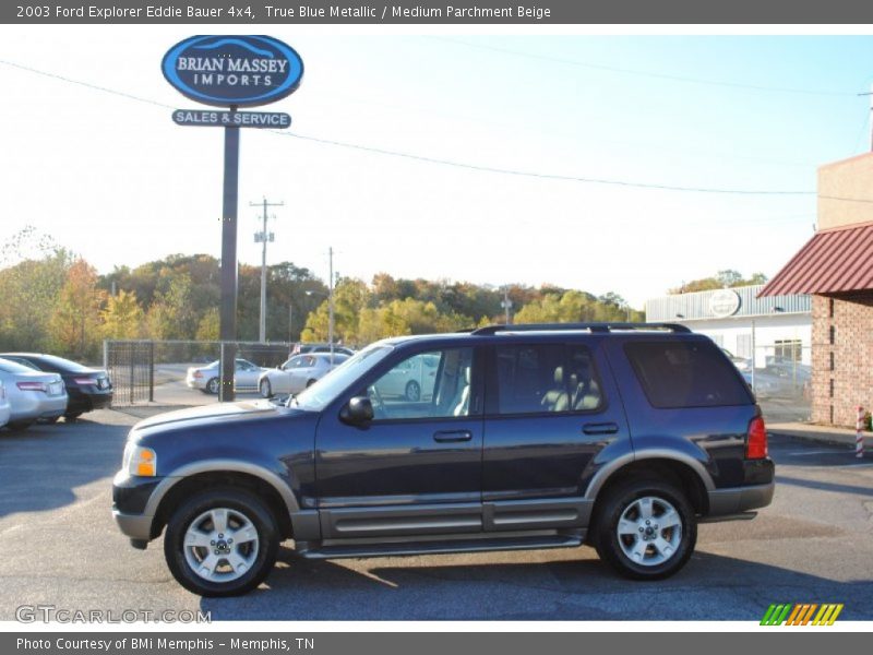 True Blue Metallic / Medium Parchment Beige 2003 Ford Explorer Eddie Bauer 4x4