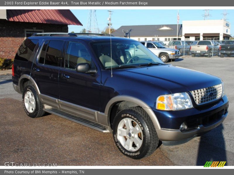 True Blue Metallic / Medium Parchment Beige 2003 Ford Explorer Eddie Bauer 4x4