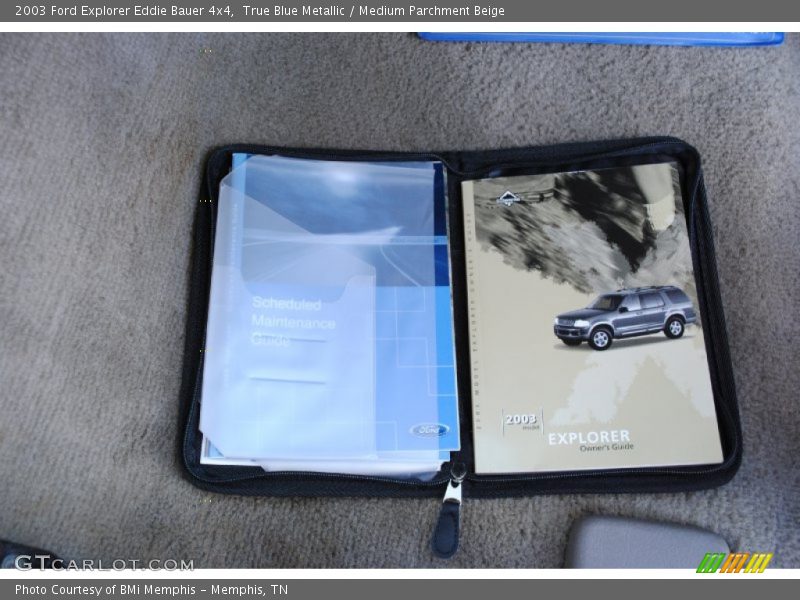 True Blue Metallic / Medium Parchment Beige 2003 Ford Explorer Eddie Bauer 4x4
