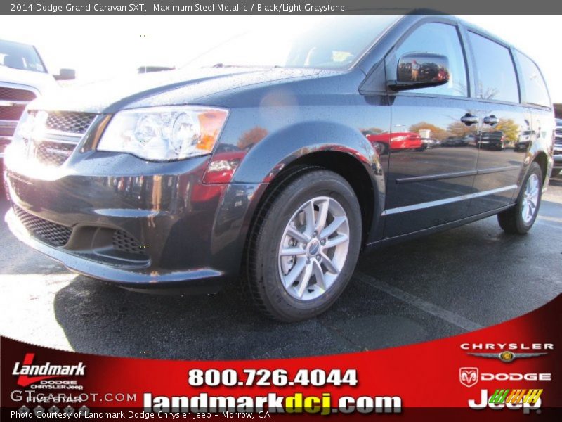 Maximum Steel Metallic / Black/Light Graystone 2014 Dodge Grand Caravan SXT