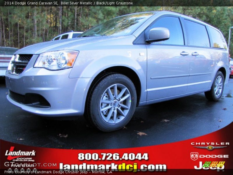 Billet Silver Metallic / Black/Light Graystone 2014 Dodge Grand Caravan SE