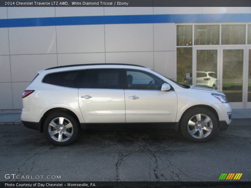 White Diamond Tricoat / Ebony 2014 Chevrolet Traverse LTZ AWD