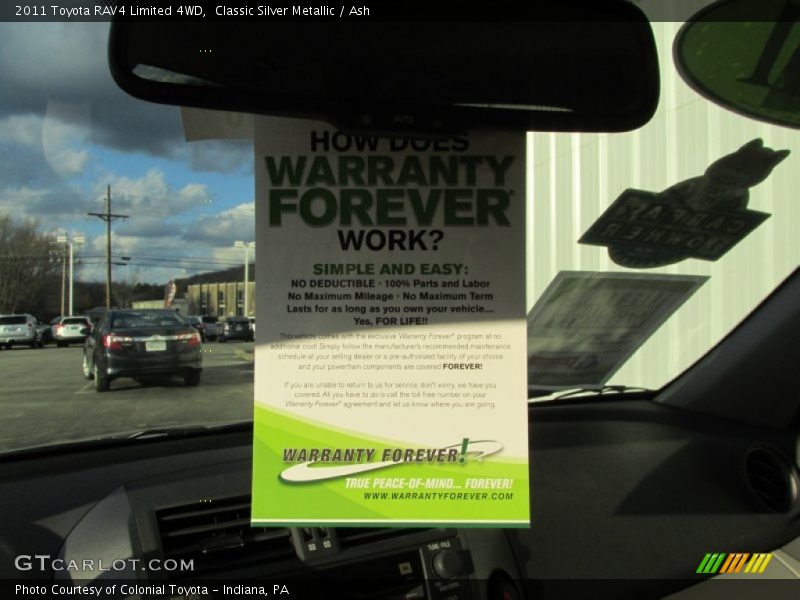 Classic Silver Metallic / Ash 2011 Toyota RAV4 Limited 4WD