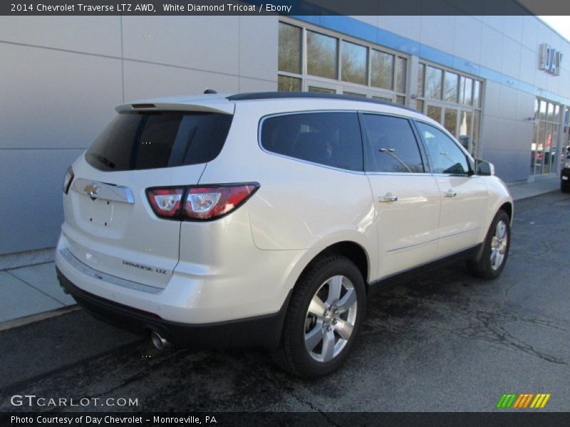 White Diamond Tricoat / Ebony 2014 Chevrolet Traverse LTZ AWD