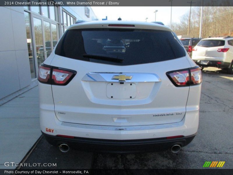 White Diamond Tricoat / Ebony 2014 Chevrolet Traverse LTZ AWD