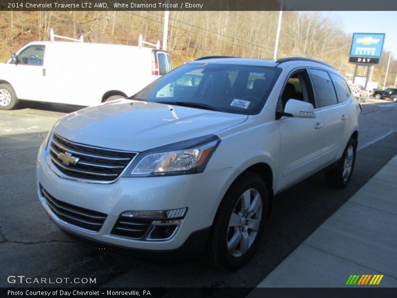 White Diamond Tricoat / Ebony 2014 Chevrolet Traverse LTZ AWD