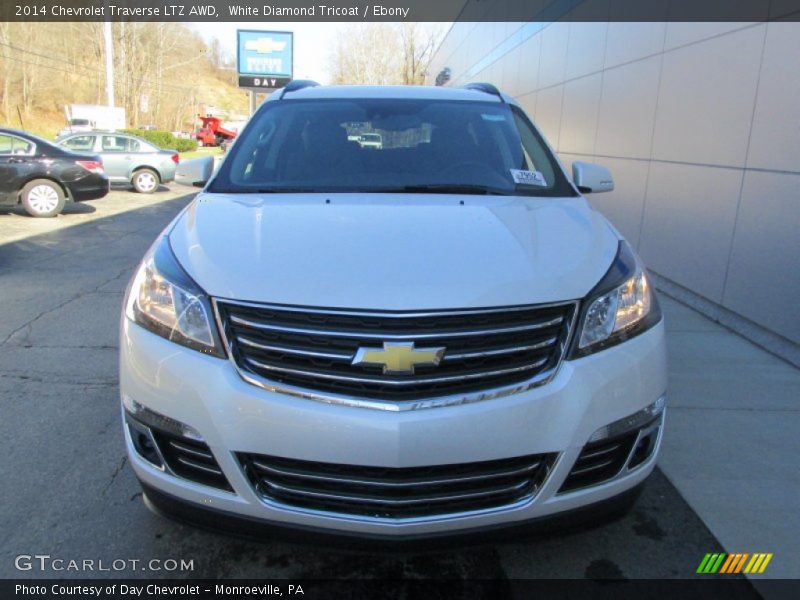 White Diamond Tricoat / Ebony 2014 Chevrolet Traverse LTZ AWD