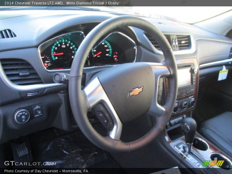 White Diamond Tricoat / Ebony 2014 Chevrolet Traverse LTZ AWD