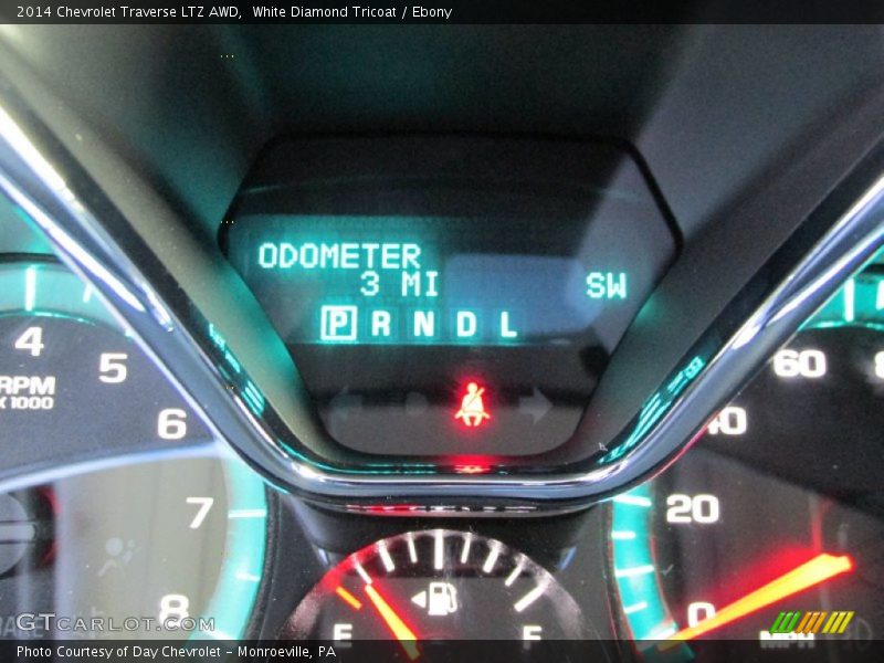 White Diamond Tricoat / Ebony 2014 Chevrolet Traverse LTZ AWD