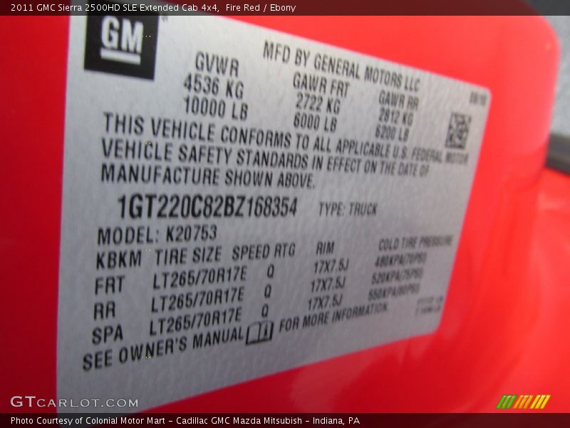 Fire Red / Ebony 2011 GMC Sierra 2500HD SLE Extended Cab 4x4