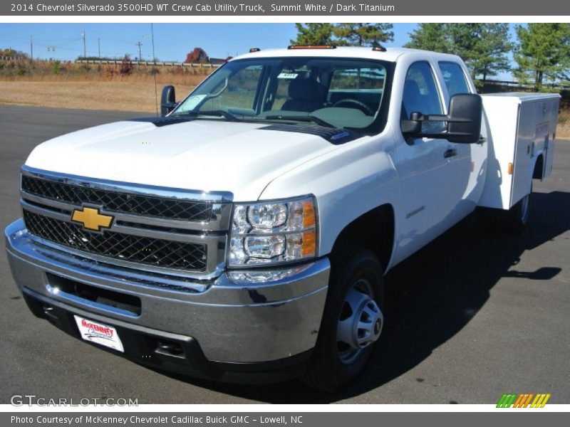 Summit White / Dark Titanium 2014 Chevrolet Silverado 3500HD WT Crew Cab Utility Truck