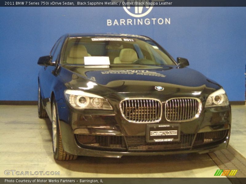 Black Sapphire Metallic / Oyster/Black Nappa Leather 2011 BMW 7 Series 750i xDrive Sedan