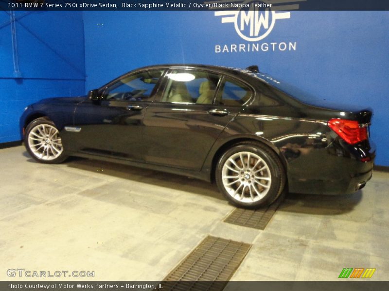 Black Sapphire Metallic / Oyster/Black Nappa Leather 2011 BMW 7 Series 750i xDrive Sedan