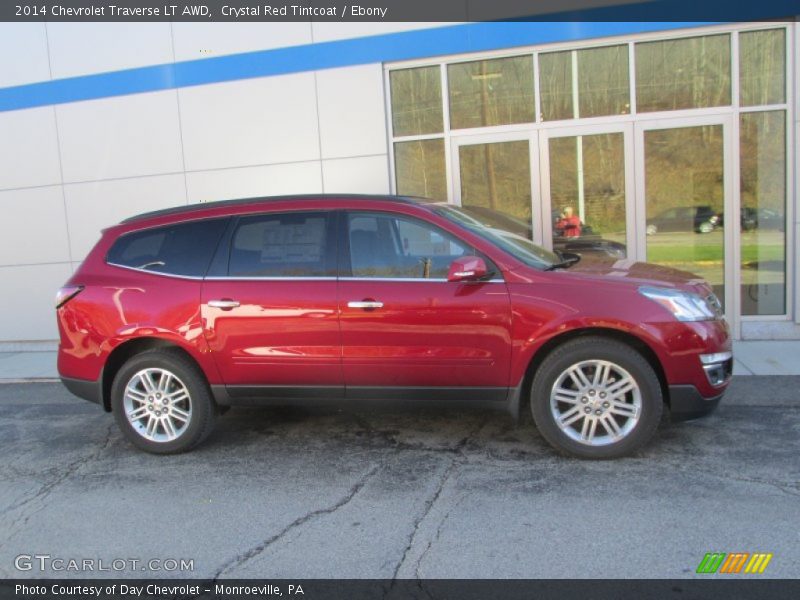 Crystal Red Tintcoat / Ebony 2014 Chevrolet Traverse LT AWD
