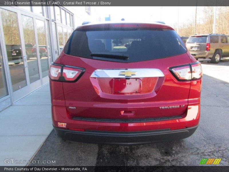 Crystal Red Tintcoat / Ebony 2014 Chevrolet Traverse LT AWD