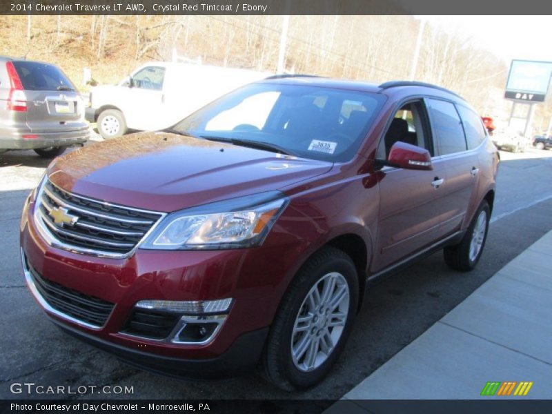 Crystal Red Tintcoat / Ebony 2014 Chevrolet Traverse LT AWD