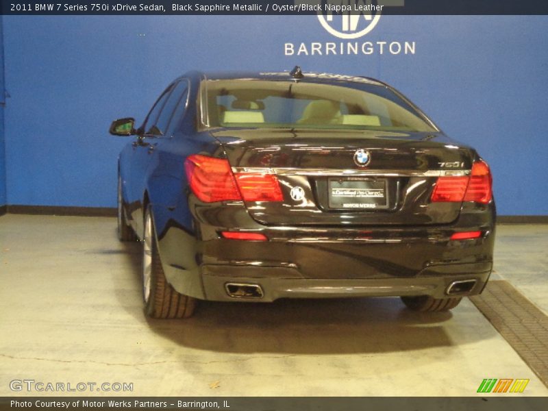 Black Sapphire Metallic / Oyster/Black Nappa Leather 2011 BMW 7 Series 750i xDrive Sedan