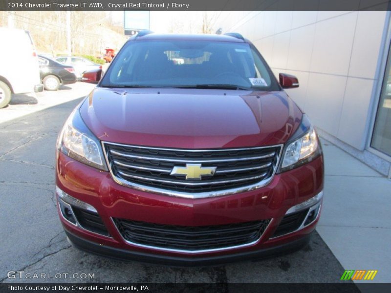 Crystal Red Tintcoat / Ebony 2014 Chevrolet Traverse LT AWD