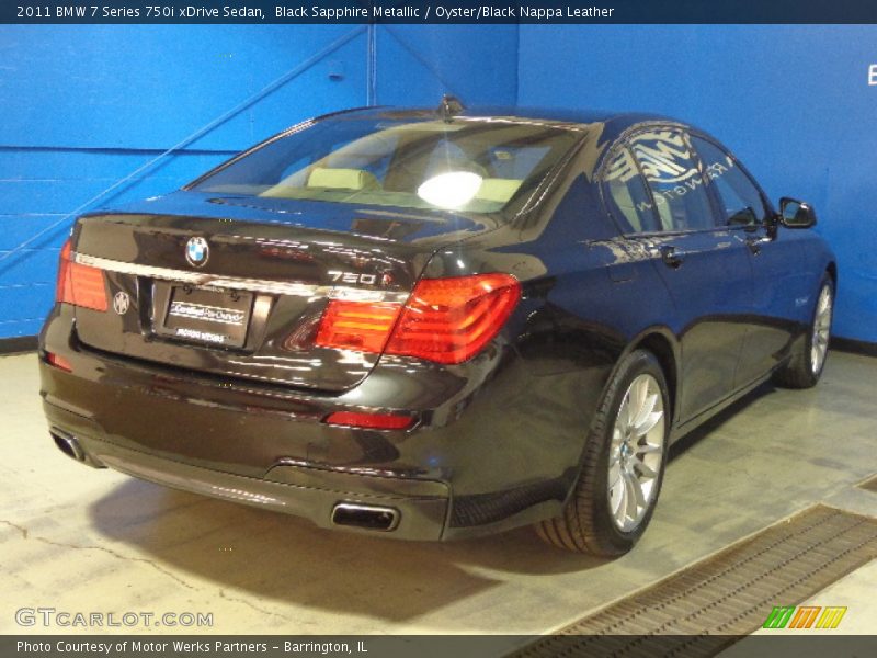 Black Sapphire Metallic / Oyster/Black Nappa Leather 2011 BMW 7 Series 750i xDrive Sedan