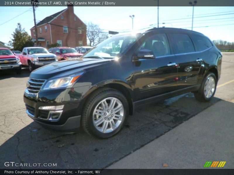 Black Granite Metallic / Ebony 2014 Chevrolet Traverse LT AWD