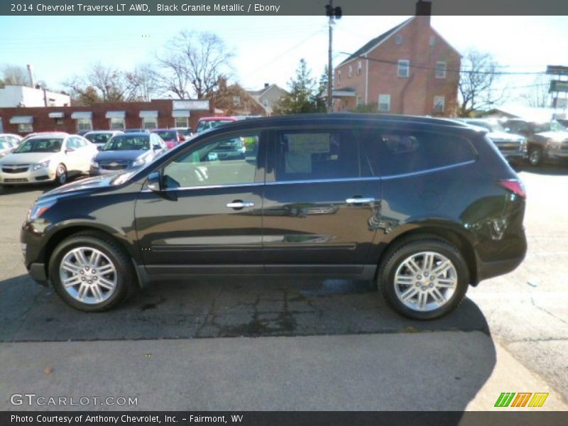 Black Granite Metallic / Ebony 2014 Chevrolet Traverse LT AWD