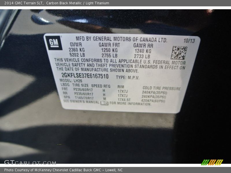 Carbon Black Metallic / Light Titanium 2014 GMC Terrain SLT