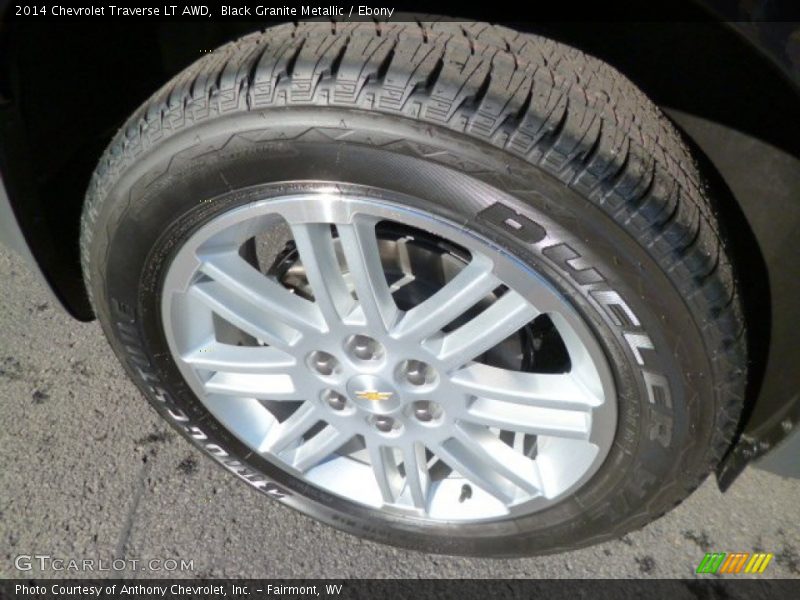 Black Granite Metallic / Ebony 2014 Chevrolet Traverse LT AWD