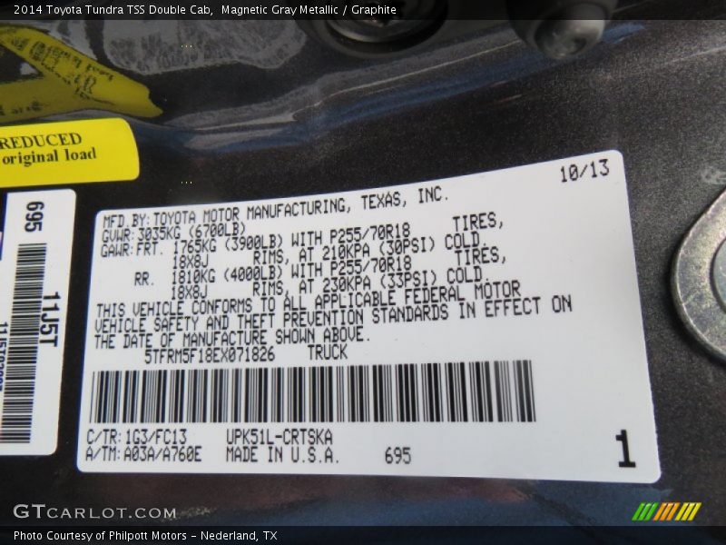 Magnetic Gray Metallic / Graphite 2014 Toyota Tundra TSS Double Cab