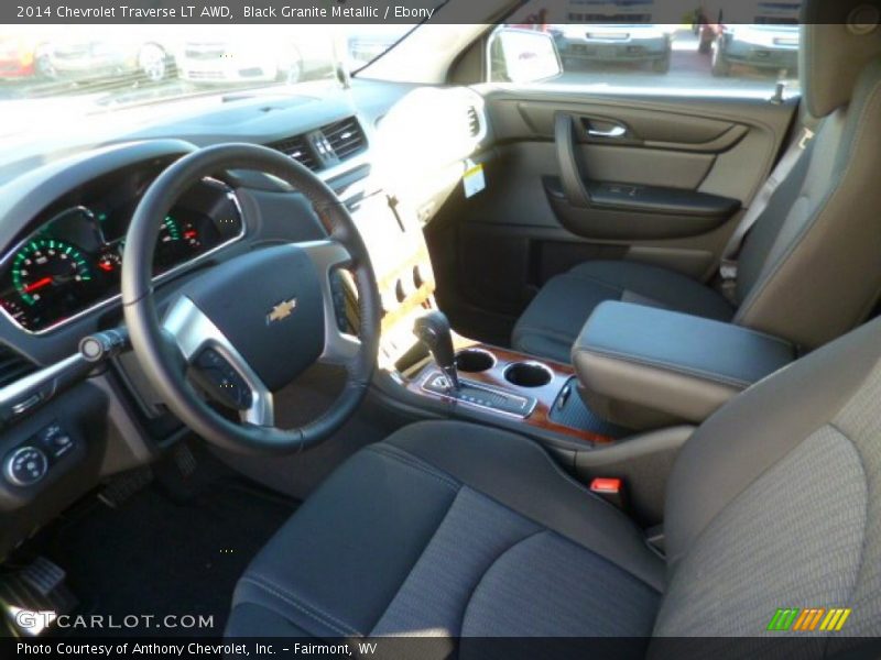 Black Granite Metallic / Ebony 2014 Chevrolet Traverse LT AWD