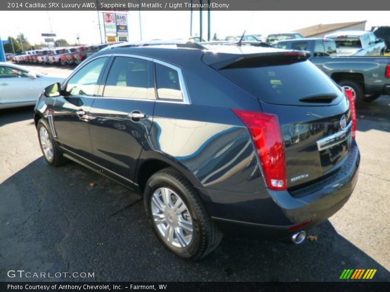 Sapphire Blue Metallic / Light Titanium/Ebony 2014 Cadillac SRX Luxury AWD