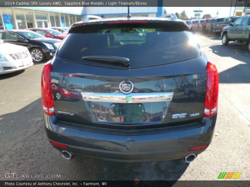 Sapphire Blue Metallic / Light Titanium/Ebony 2014 Cadillac SRX Luxury AWD