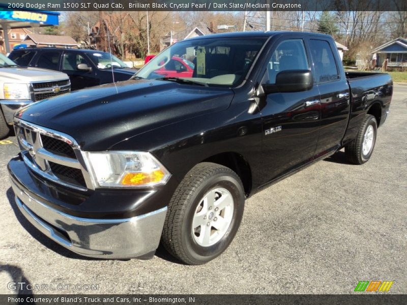 Brilliant Black Crystal Pearl / Dark Slate/Medium Graystone 2009 Dodge Ram 1500 SLT Quad Cab