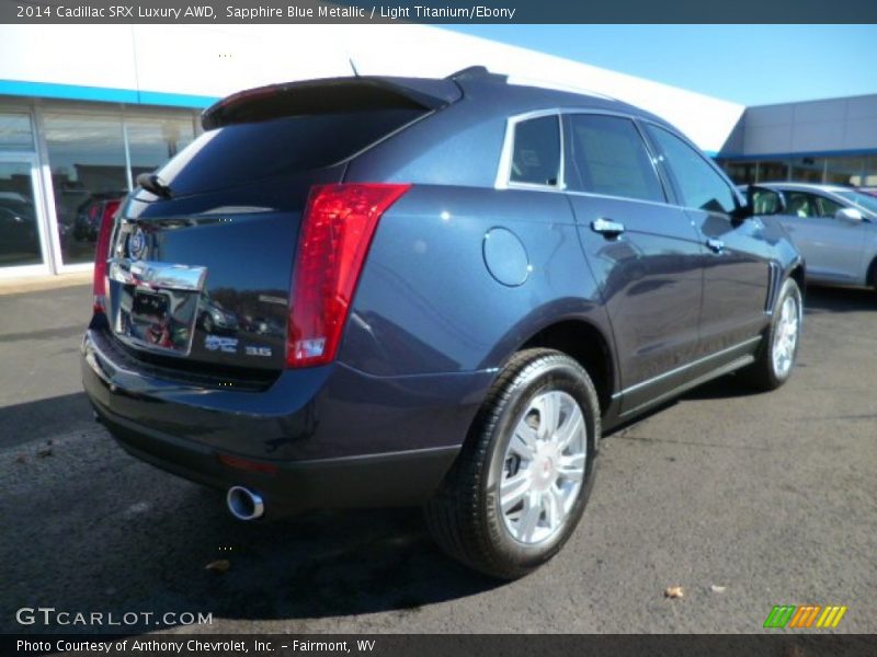 Sapphire Blue Metallic / Light Titanium/Ebony 2014 Cadillac SRX Luxury AWD