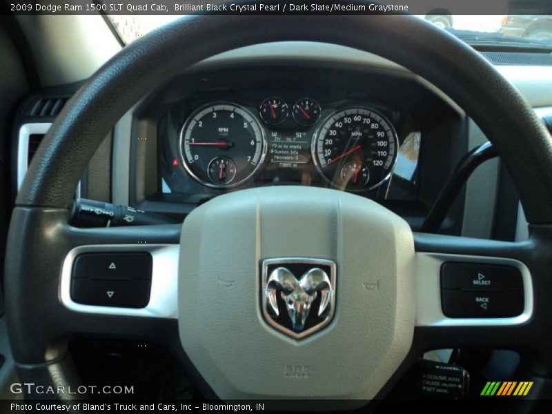Brilliant Black Crystal Pearl / Dark Slate/Medium Graystone 2009 Dodge Ram 1500 SLT Quad Cab
