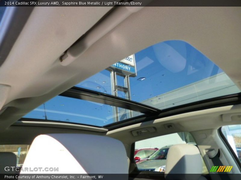 Sapphire Blue Metallic / Light Titanium/Ebony 2014 Cadillac SRX Luxury AWD
