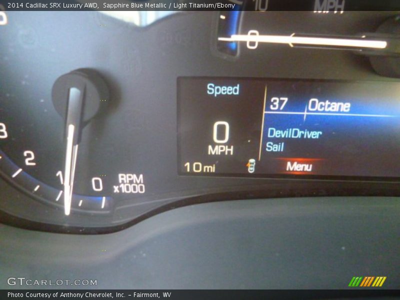Sapphire Blue Metallic / Light Titanium/Ebony 2014 Cadillac SRX Luxury AWD
