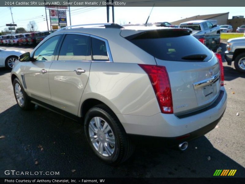 Silver Coast Metallic / Ebony/Ebony 2014 Cadillac SRX Luxury AWD