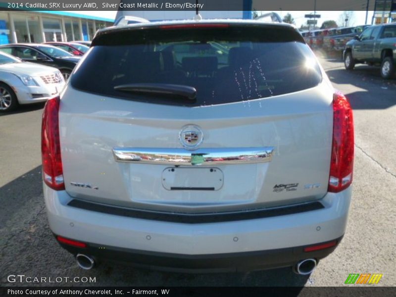 Silver Coast Metallic / Ebony/Ebony 2014 Cadillac SRX Luxury AWD