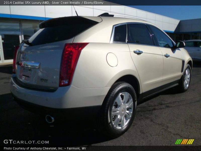 Silver Coast Metallic / Ebony/Ebony 2014 Cadillac SRX Luxury AWD