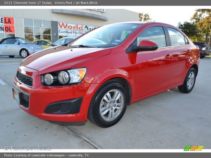 Victory Red / Jet Black/Brick 2013 Chevrolet Sonic LT Sedan