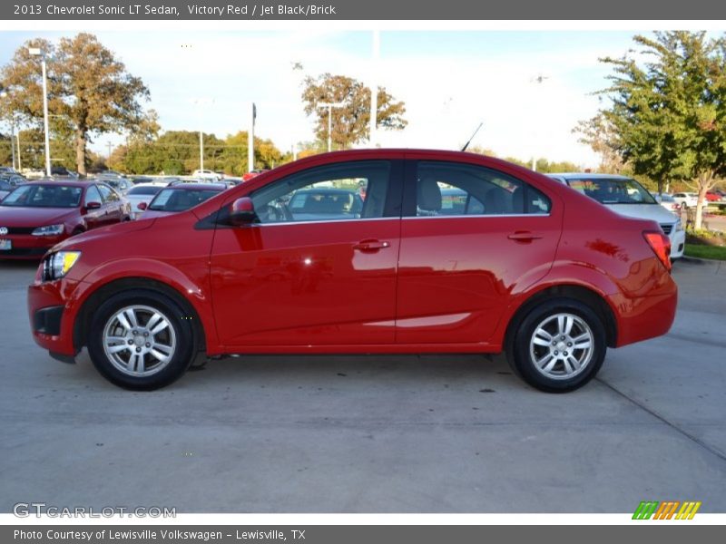 Victory Red / Jet Black/Brick 2013 Chevrolet Sonic LT Sedan