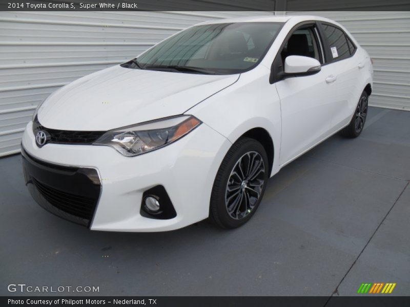 Super White / Black 2014 Toyota Corolla S