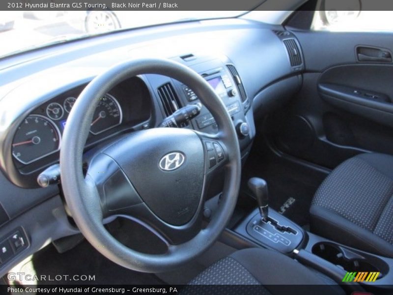 Black Noir Pearl / Black 2012 Hyundai Elantra GLS Touring