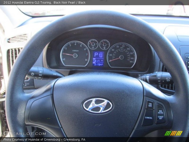 Black Noir Pearl / Black 2012 Hyundai Elantra GLS Touring