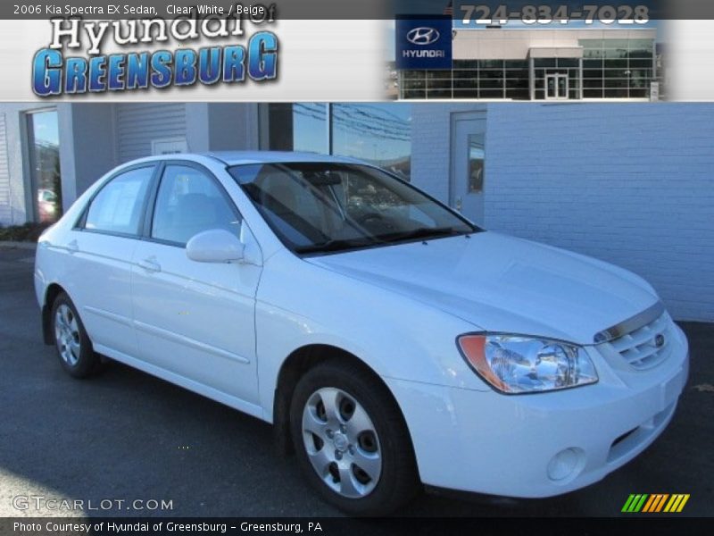 Clear White / Beige 2006 Kia Spectra EX Sedan