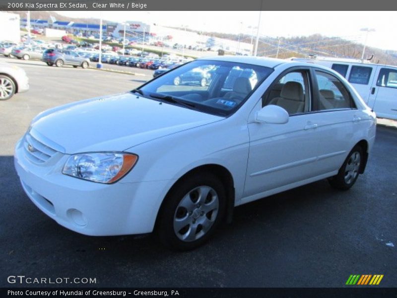 Clear White / Beige 2006 Kia Spectra EX Sedan
