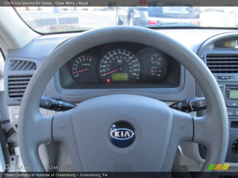 Clear White / Beige 2006 Kia Spectra EX Sedan